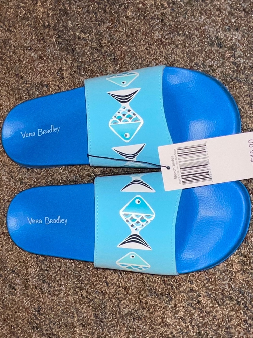 VERA BRADLEY GO FISH BEACH SLIDE sandals BRAND NEW szS 5-6